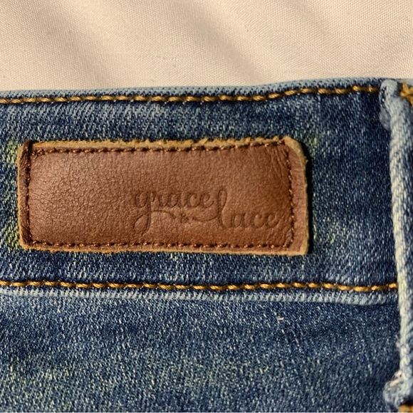 Grace & Lace Jeans Womens 2 Blue Jegging Skinny Stretch Knit Cotton Denim Dark - Picture 11 of 12